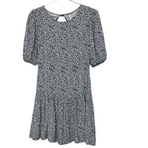 Free People Black and White Floral Patterned Dress Sz Medium